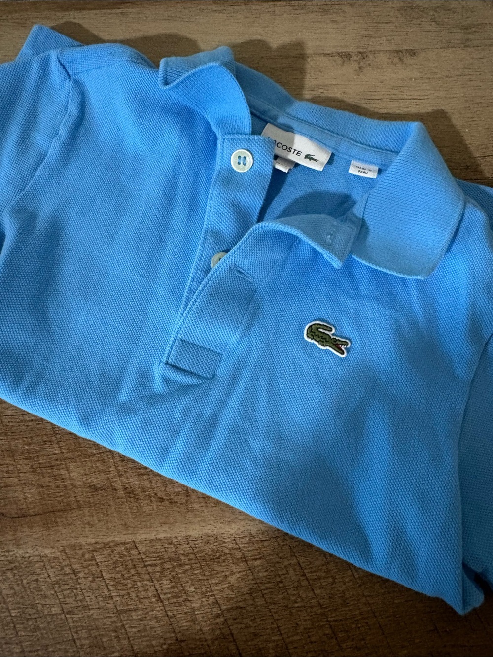 Lacoste Boys Size 6 Blue Polo Shirt
